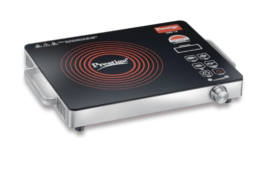 Prestige Infrared Cooktop PIRC 1.0 | 2200W, Stainless Steel & Ceramic | Adjustable Temperature Control | Cool Touch Handle | 1-Year Warranty | Black